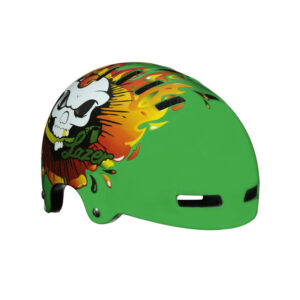 Hjelm Lazer Street JR Skull Green 50-54cm - kids