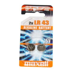 Maxell batteri LR43 alkaline 1,5v (2 stk)