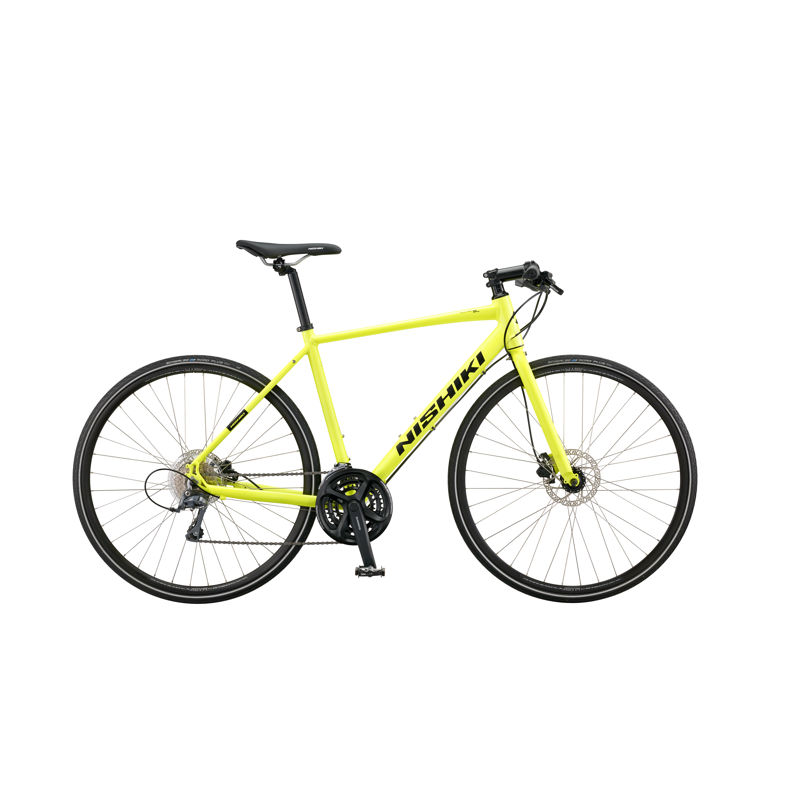 Nishiki Hybrid Race SL Gent 23,5in 24sp Claris Hydr. Disc Br. Neon Yellow Silk Nishiki Hybrid Race SL Gent 23,5in 24sp Claris Hydr. Disc Br. Neon Yellow Silk