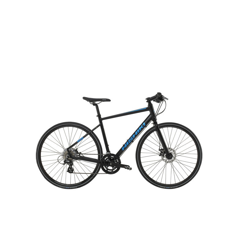 Nishiki Race SL Air Herre Altus 16sp Mek. disc 24in Matsort m. blå Nishiki Race SL Air Herre Altus 16sp Mek. disc 24in Matsort m. blå