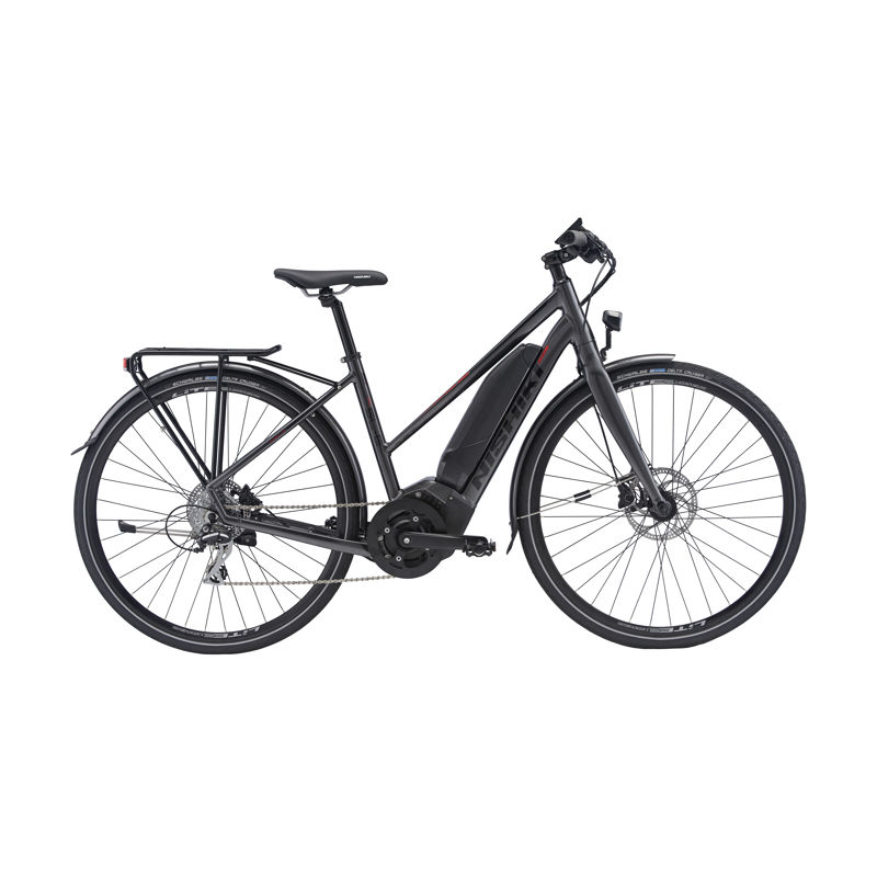 Nishiki Pro SLE Dame PW LCD disp Acera 8sp Hydr. 18in Koksgrå m. sort/rød I. bat Nishiki Pro SLE Dame PW LCD disp Acera 8sp Hydr. 18in Koksgrå m. sort/rød I. bat