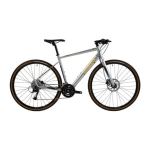 Principia Gravel Hybrid 700c Acera 2x9sp alu hydr. disc 50cm matsølv m. gul/sort