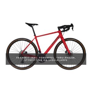 Principia Gravel Carbon Frameset 700c 52cm/M Mat rød m. grøn/rød