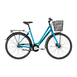 Nishiki City 207 Dame 7sp Fod/Hydr. disc 18in Turkis m. sort (Kurv medfølger)